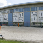 Outdoor sand volleyball court